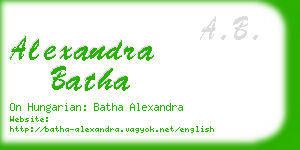 alexandra batha business card